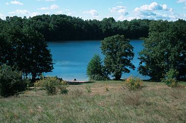 2003. Mecklenburg-Vorpommern. Feldberger Seengebiet. Carwitz.  Carwitzer See. Wiese auf Bohnenwerder.